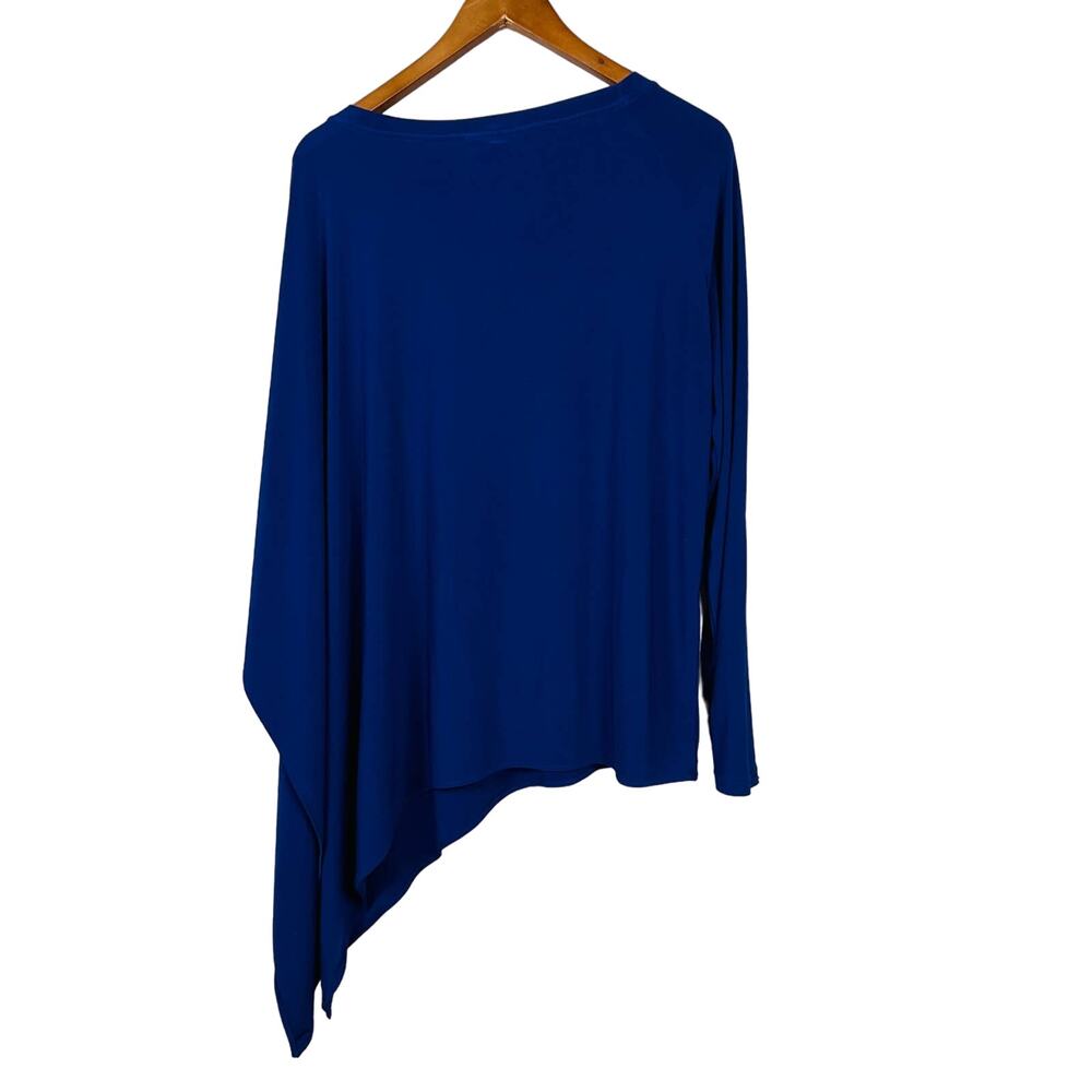 Abi Ferrin Draped Tunic Open Side Long Single Sleeve Purple - S